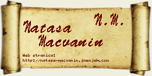 Nataša Mačvanin vizit kartica